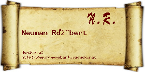 Neuman Róbert névjegykártya